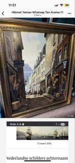 Schilderij: Oude Straat in Europese Stad, Ophalen of Verzenden