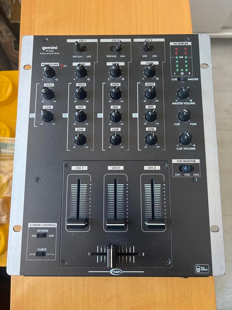 Gemini PS-626x 3-kanaals DJ Mixer, Ophalen of Verzenden, Gebruikt, Dj-set, Overige merken