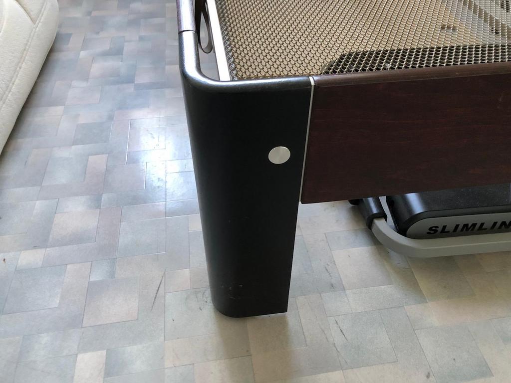 Auping Auronde 180x200 met hoge en lage poten, Ophalen, Gebruikt, Bruin, Tweepersoons