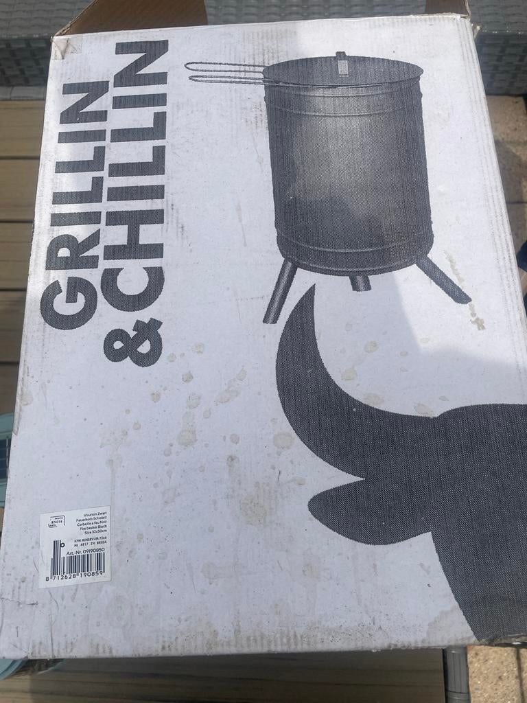 Grillin & Chillin Vuurton Zwart - 32x50cm, Ophalen of Verzenden, Nieuw, Vuurton