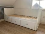 IKEA HEMNES bedbank met 3 lades, wit, 80x200 cm, Ophalen, Wit, Tweepersoons, Zo goed als nieuw