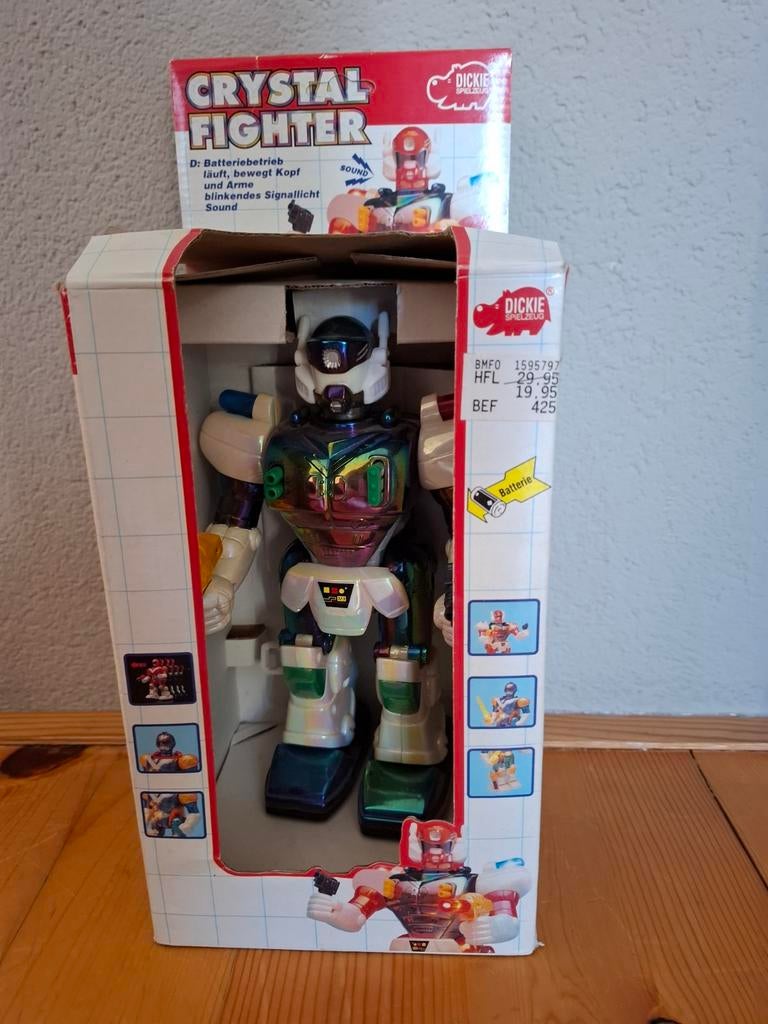 Vintage Crystal Fighter Robot in doos - Licht & Geluid, Ophalen of Verzenden, Gebruikt, Jongen of Meisje