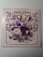 Geborduurde kaart bloemen en vlinder, Hobby en Vrije tijd, Kaarten | Zelfgemaakt, Ophalen of Verzenden, Natuur