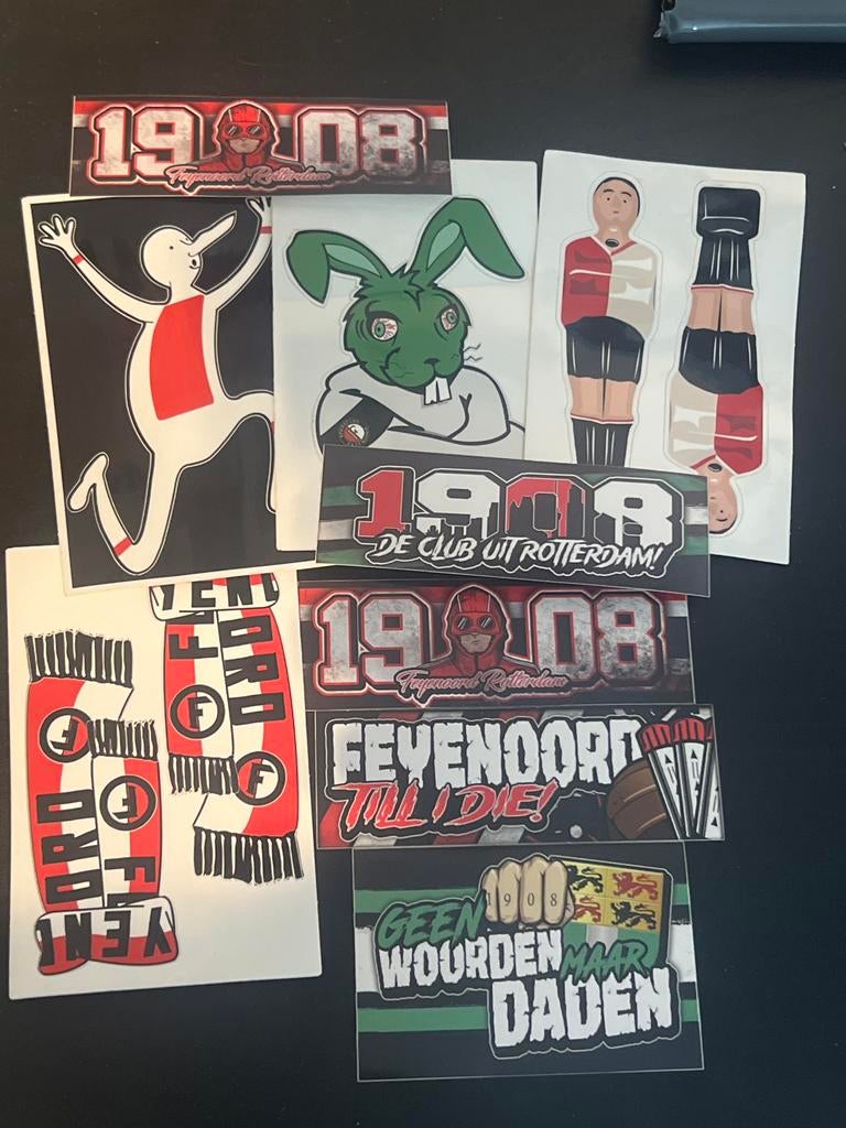 Feyenoord stickers - 9 stuks, Ophalen of Verzenden, Nieuw, Sport