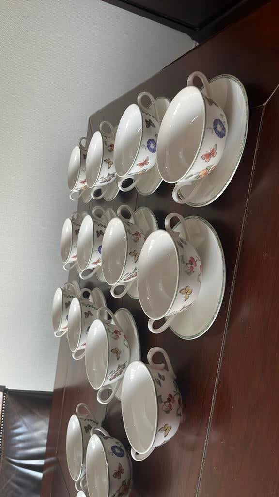 JBS Janneke Brinkman soepkommen met schotel Fruit & Flowers, Ophalen, Keramiek, Zo goed als nieuw, Kom(men)