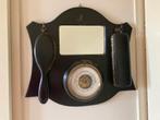 Brocante borstelset met spiegel en barometer, Antiek en Kunst, Ophalen of Verzenden