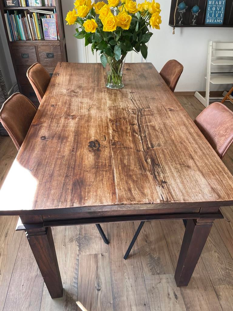 Eettafel koloniale kleur, Huis en Inrichting, Ophalen, Gebruikt, Koloniaal, 50 tot 100 cm