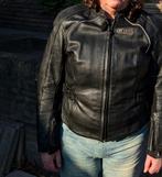 Stoer leren motorjack GRID maat 44, Ophalen, Jas | leer, Grid, Dames