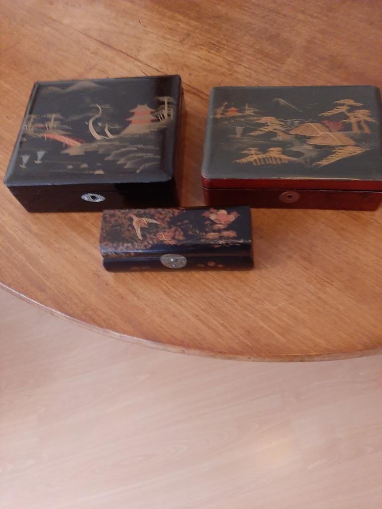 3 Japanse lakdozen, Antiek en Kunst, Antiek | Woonaccessoires, Ophalen of Verzenden