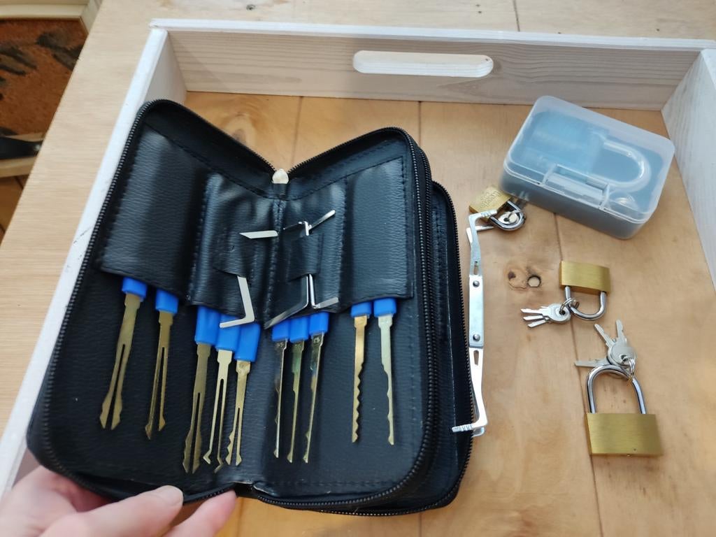 Lockpick Set met Oefensloten - Ideaal voor Beginners, Ophalen of Verzenden, Gebruikt, Overige materialen, Overige typen