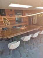 Hoge terrastafel inclusief krukken, Ophalen, Gebruikt, Rechthoekig, Hout