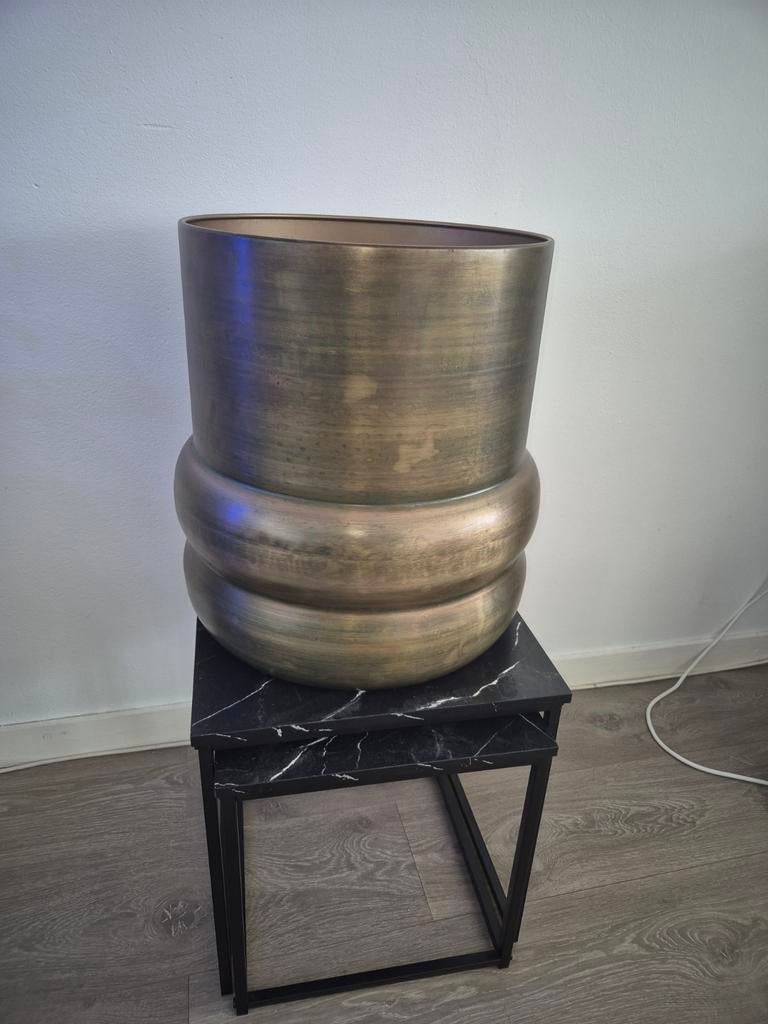 Bloempot Sempre vintage gold 50x50cm, Tuin en Terras, Bloempotten, Ophalen of Verzenden