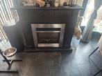Sfeerhaard met ombouw - Zwart, Ophalen, Gebruikt, Vrijstaande haard, Elektrische haard