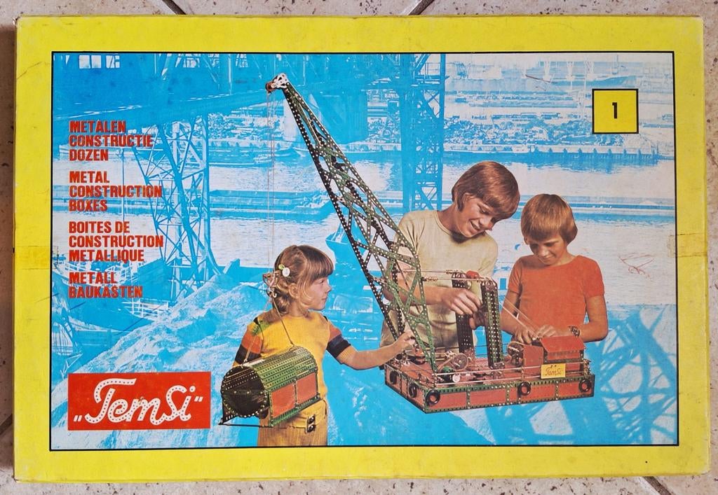Vintage TemSi Metalen Constructie Doos 1 - Kraan, Ophalen of Verzenden