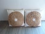 2x kussen ecru/jute touw mandala/ibiza stijl, 45x45 cm nieuw, Ophalen of Verzenden, Nieuw, Vierkant