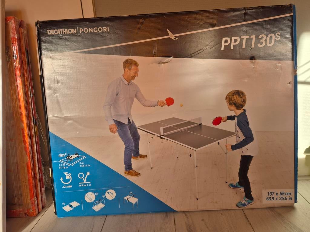 Tafeltennistafel 136 x 65 decathlon, Ophalen, Gebruikt, Tafel Indoor