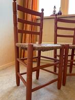 Rotan / rieten meubels – 2 stoelen, manden en rekje, Huis en Inrichting, Stoelen, Ophalen, Gebruikt, Twee, Bruin
