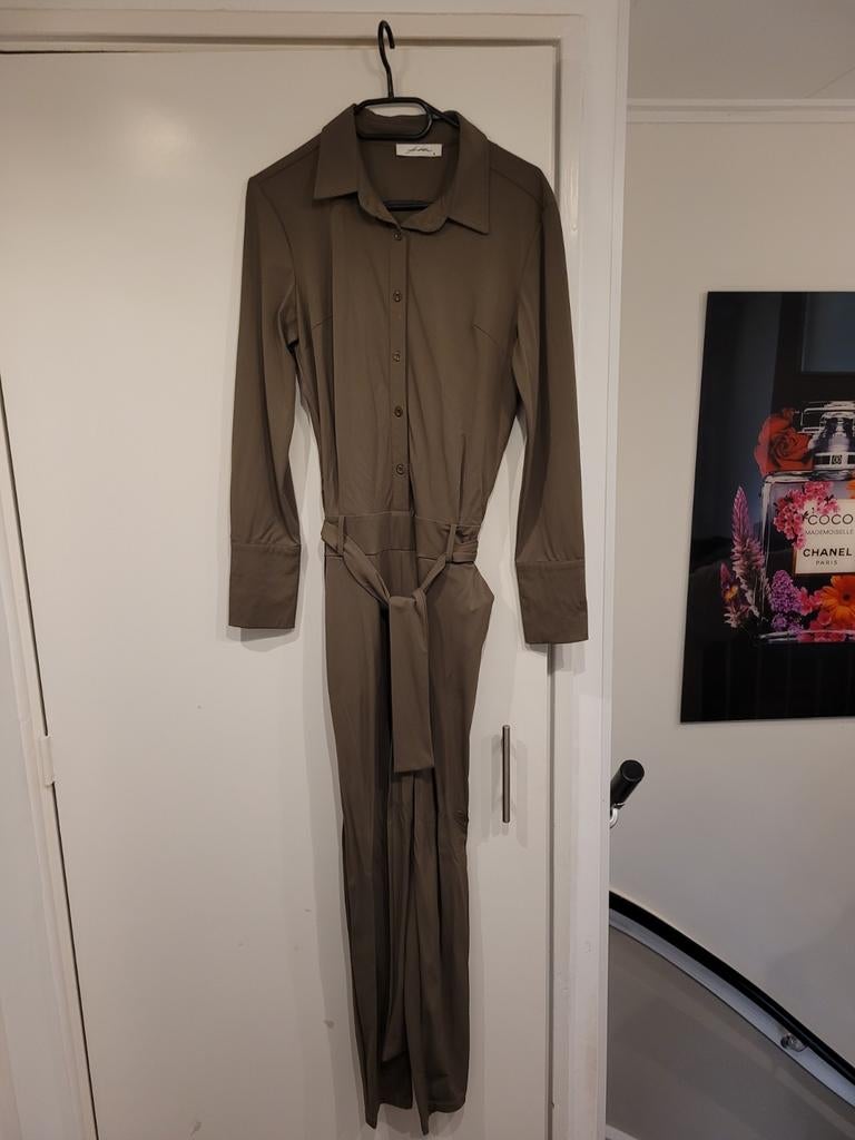 Zgan mooie groene Ambika travelstof jumpsuit maat S, Kleding | Dames, Jumpsuits, Ophalen of Verzenden, Zo goed als nieuw, Maat 36 (S)