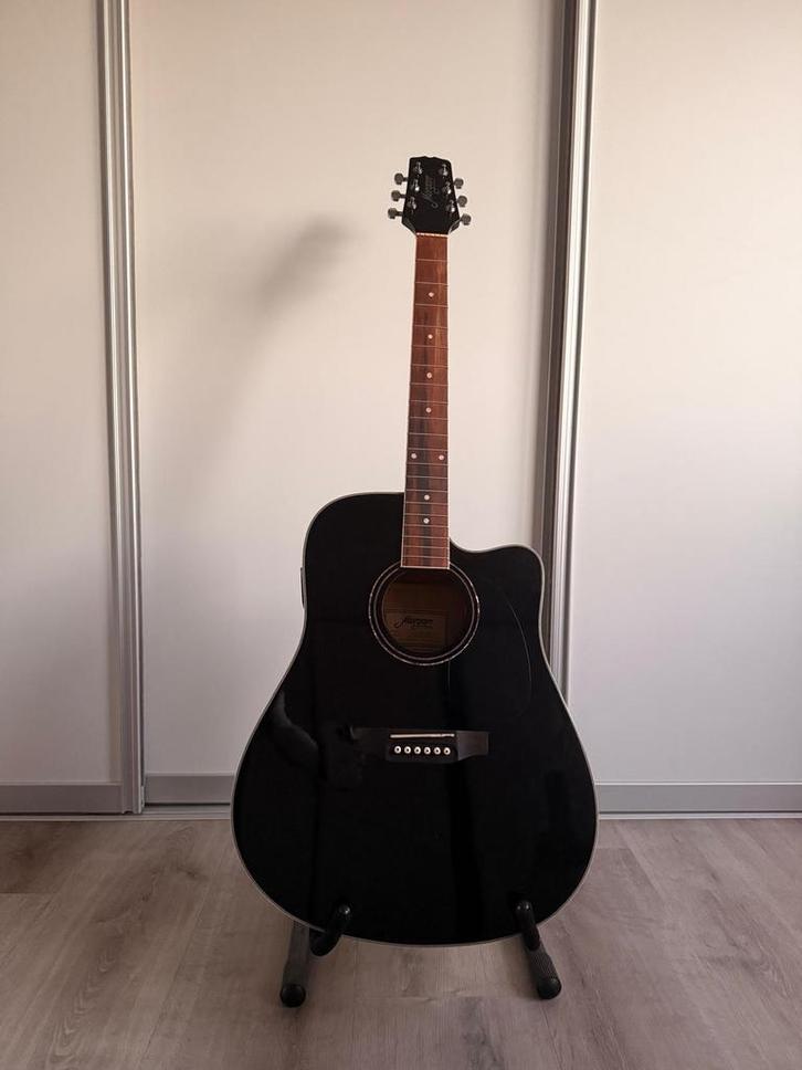 Morgan W 104 CE BK Western Gitaar - Zwart, Muziek en Instrumenten, Snaarinstrumenten | Gitaren | Akoestisch, Zo goed als nieuw