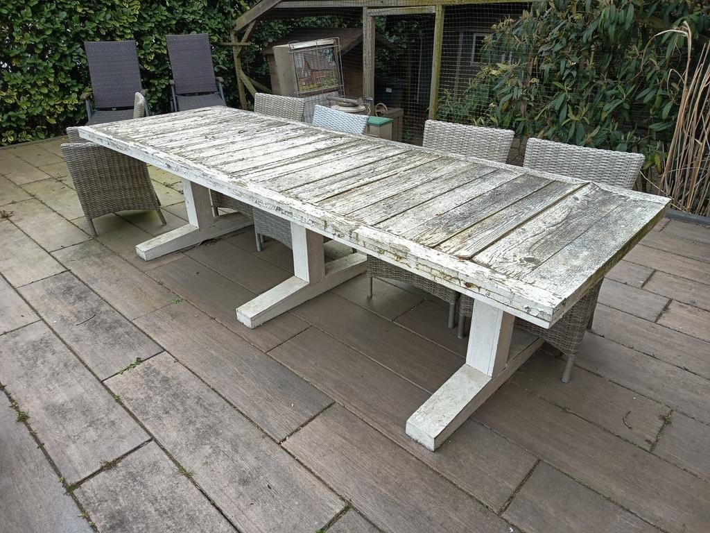 Tuintafel van 3 meter! Opknapper gratis, Ophalen, Gebruikt, Rechthoekig, Hout