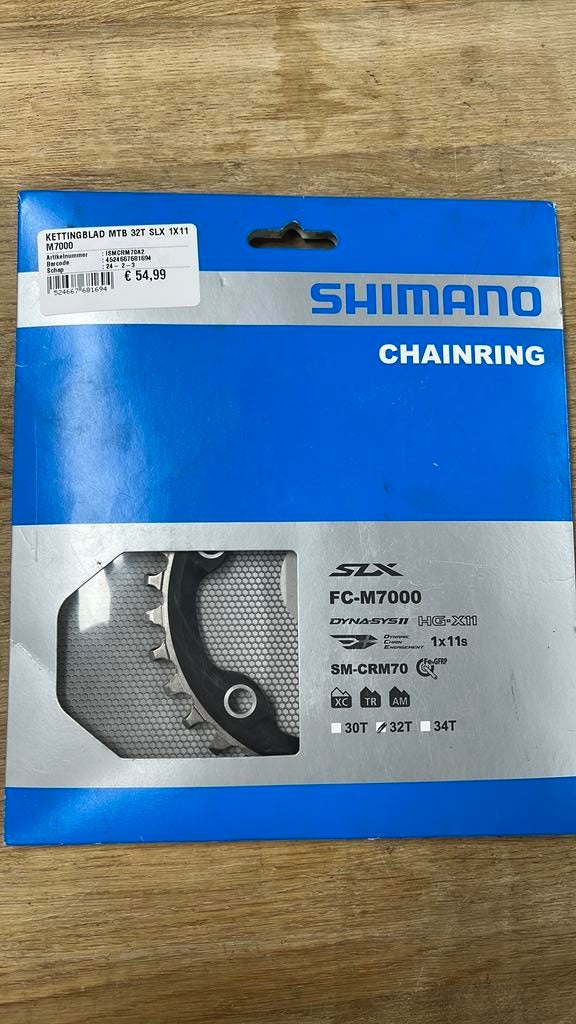 Shimano MTB kettingblad 32 1x11, Crankstel of Pedalen, Nieuw, Ophalen of Verzenden, Aluminium