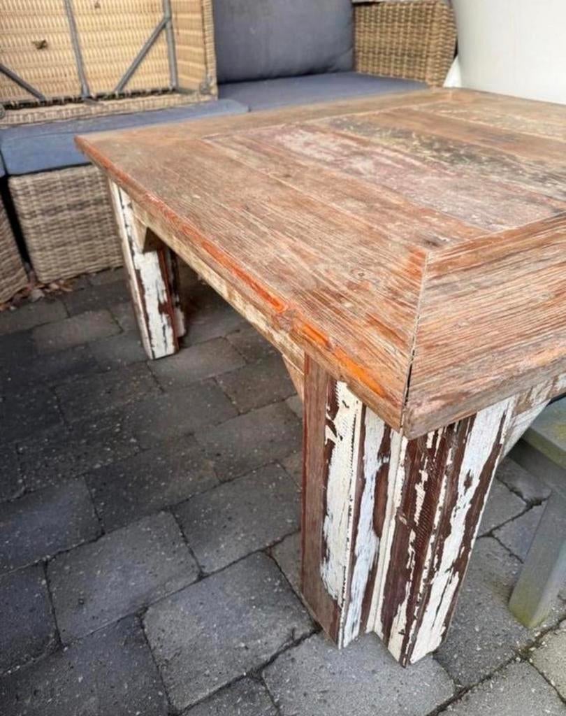 Vierkante salontafel Living Green Curacao, Huis en Inrichting, Tafels | Salontafels, Ophalen, Gebruikt, 100 tot 150 cm, Vierkant