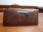 Vintage leren clutch met slangenleren details, Ophalen of Verzenden, Zo goed als nieuw, Bruin, Avondtasje