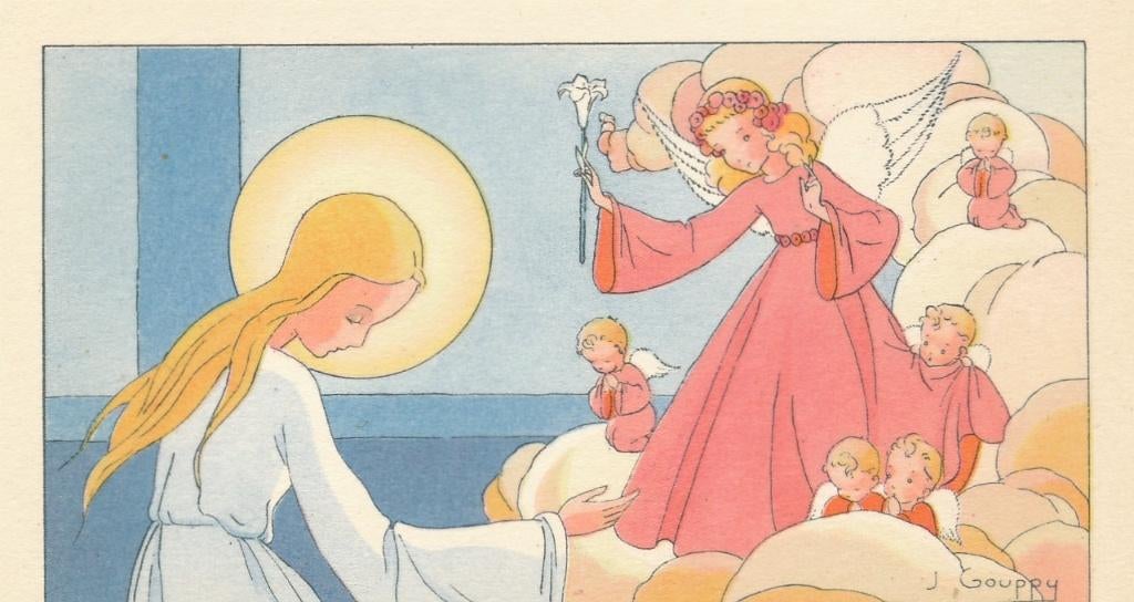8 devotieprentjes het: Wees gegroet van J. Gouppy ( A ), Ophalen of Verzenden, Zo goed als nieuw, Kaart of Prent, Christendom | Katholiek