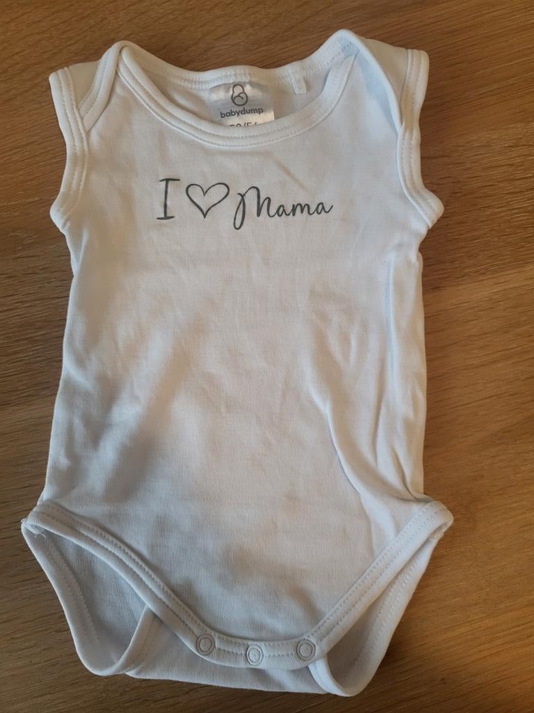 Baby romper wit met 'I love Mama' opdruk, maat 50/56, Kinderen en Baby's, Babykleding | Maat 62, Ophalen of Verzenden