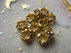 274/ gold plated DQ bloem groot gat kralen, Ophalen of Verzenden, Nieuw, Kraal