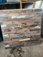 Houtlook tafelblad horeca- rustieke stijl, Ophalen of Verzenden, Gebruikt, Rond, 50 tot 100 cm