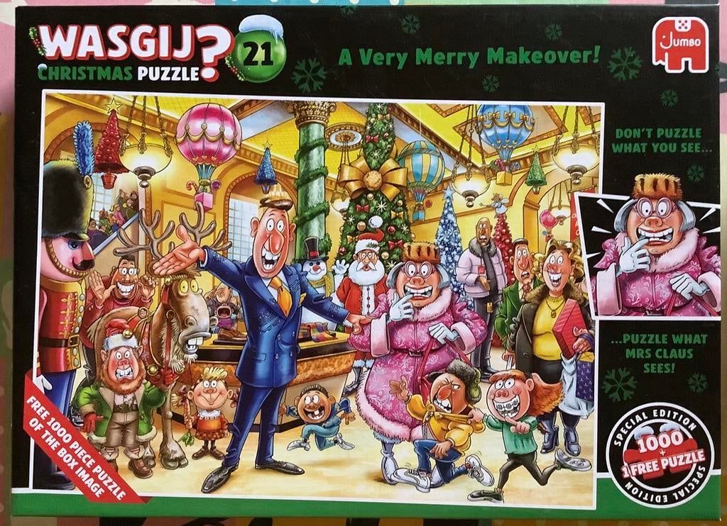 Wasgij Christmas 21 a Very merry Makeover, Ophalen of Verzenden, 500 t/m 1500 stukjes, Zo goed als nieuw