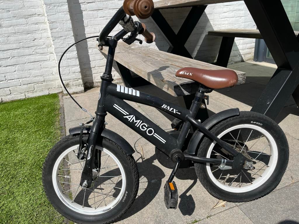 Amigo BMX 14 inch kinderfiets - Zwart, Ophalen, Gebruikt, Staal, Velgrem