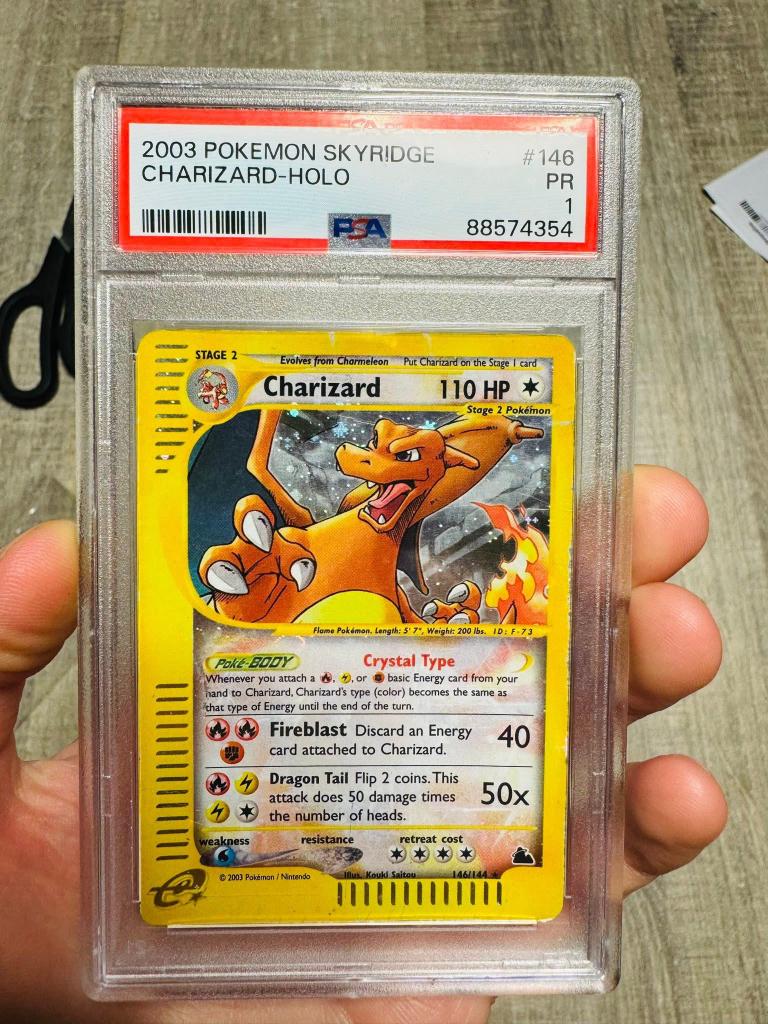 Charizard holo skyridge psa 1, Hobby en Vrije tijd, Verzamelkaartspellen | Pokémon, Ophalen of Verzenden, Gebruikt, Losse kaart
