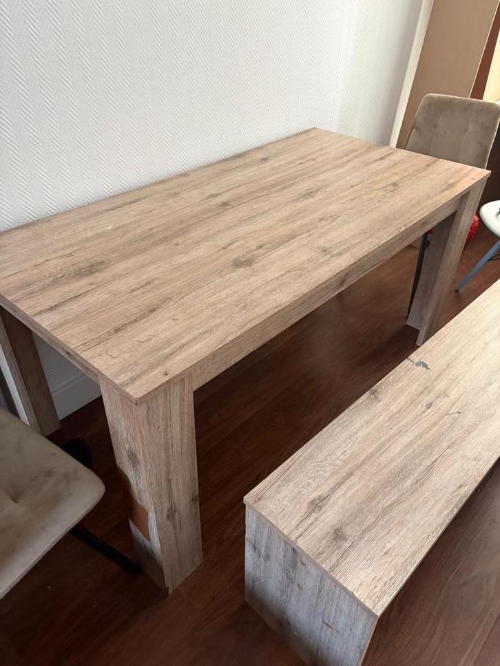 Eet Tafel met bank, Huis en Inrichting, Tafels | Eettafels, Gebruikt, 50 tot 100 cm, 150 tot 200 cm, Vijf personen of meer, Rechthoekig