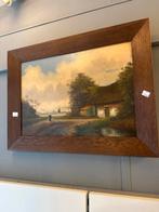 Schilderij Hollands Landschap met Molen en Boerderij, Ophalen