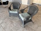 Set van twee rotan stoelen, Tuin en Terras, Tuinstoelen, Ophalen, Zo goed als nieuw, Rotan