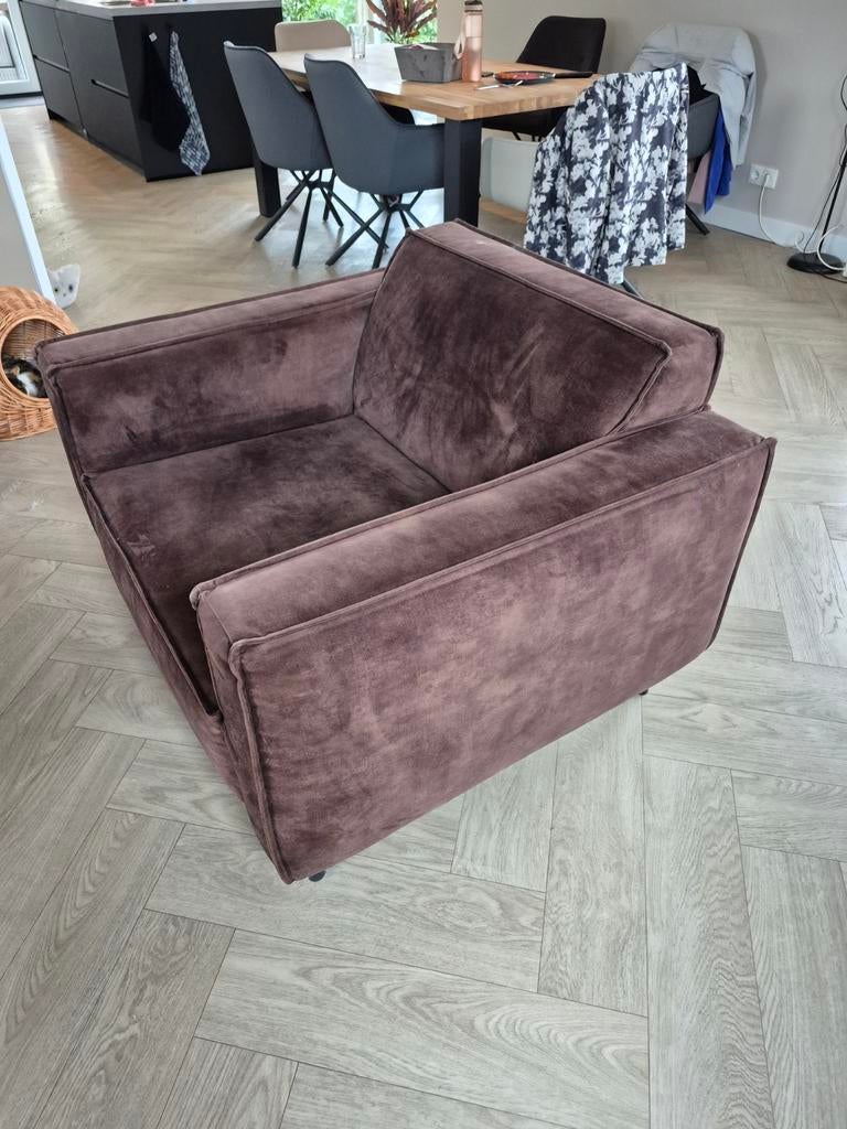 Bruine 1-persoons stoel Leenbakker Umix, Huis en Inrichting, Ophalen, Gebruikt, Bruin, Eén