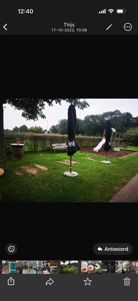 Coca cola parasol ( Horeca), Tuin en Terras, Ophalen, Gebruikt, Zweefparasol, Waterdicht