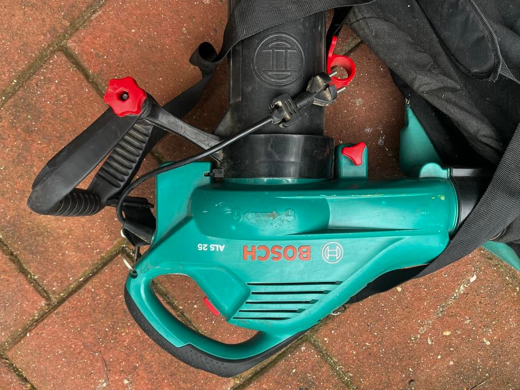 Bosch ALS 25 Bladblazer/Bladzuiger - Goed werkend, Tuin en Terras, Bladblazers, Gebruikt, Handgedragen, Ophalen of Verzenden, Met opvangzak