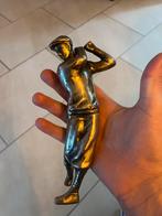 Massief beeldje golfer - zilverkleurig/bronskleurig, Ophalen of Verzenden, Gebruikt, Mens