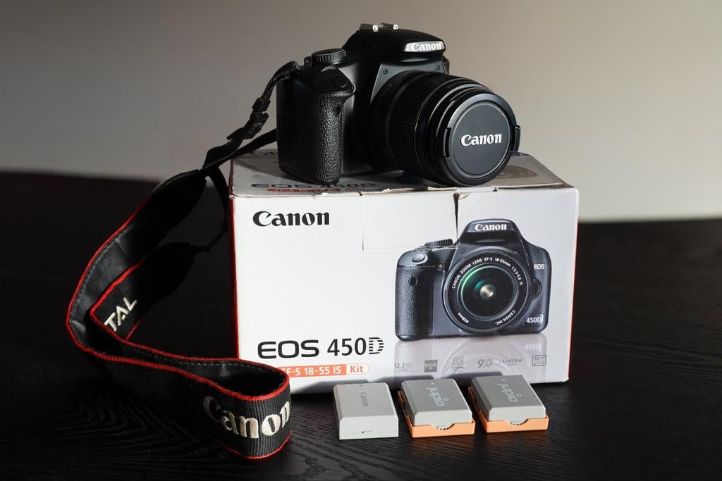 Canon 450D + EF-S 18-55mm kitlens, Ophalen of Verzenden, Gebruikt, Spiegelreflex, Canon