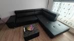 Hoekbank zwart kunstleder, Huis en Inrichting, Banken | Bankstellen, Ophalen, 250 tot 300 cm, Gebruikt, Minder dan 75 cm