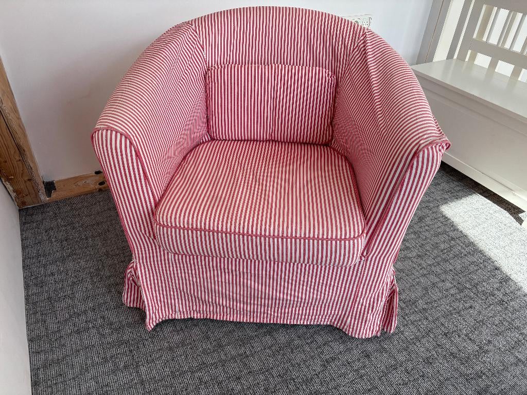 Fauteuil Rood/Wit, Ophalen, Gebruikt, Klassiek, 75 tot 100 cm