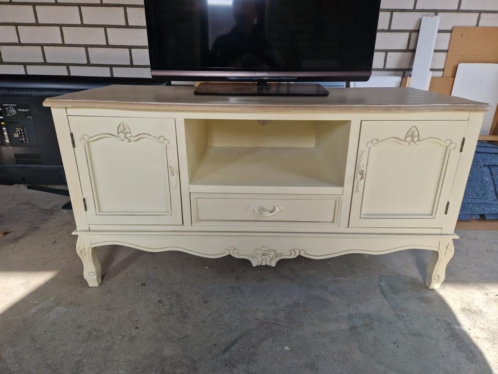 Barok Shabby Chic TV Meubel Lage Kast 120x49x62 cm, Huis en Inrichting, Kasten | Televisiemeubels, Ophalen, 100 tot 150 cm, Zo goed als nieuw