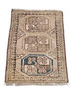 Handmade antique Persian wool Bouchara carpet mini 38x48cm