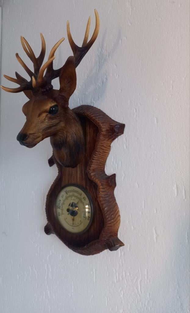 Kitsch hertenkop. Barometer. Hert. Vintag, Ophalen of Verzenden, Huis en Inrichting
