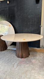 Japandi eettafel rond marmer 150 cm, Huis en Inrichting, Tafels | Eettafels, Ophalen, Japandi, 100 tot 150 cm, Rond