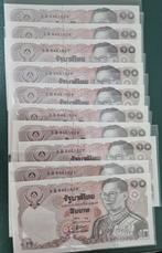 THAILAND 1980 TB 143 d REEKS 10 OPEENVOLGENDE BANKBILJETTEN, Ophalen of Verzenden, Zuidoost-Azië