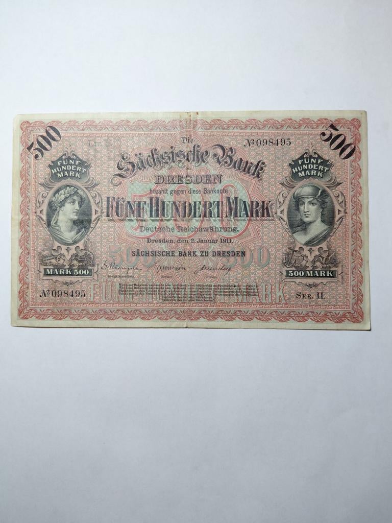 Sachsische 500 mark 1911 Duitsland, Ophalen of Verzenden, Duitsland